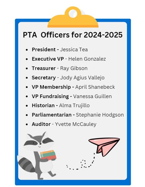 PTA Officers for 2024-2025